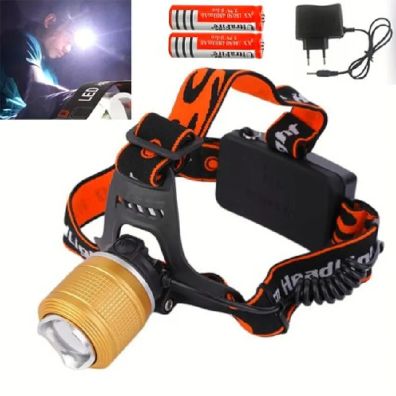 Rechargeable Led Headlight Dual Light Zoom Headlamp ( Multicolor )